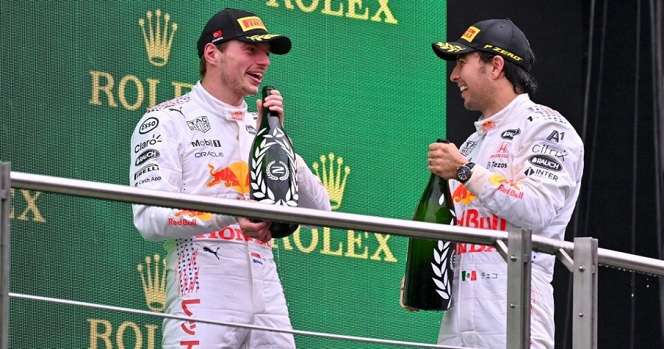 Max Verstappen ve Sergio Perez Kutlama, İstanbul 2021