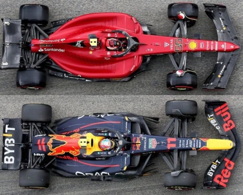 Red Bull RB18 - Scuderia Ferrari F1-75